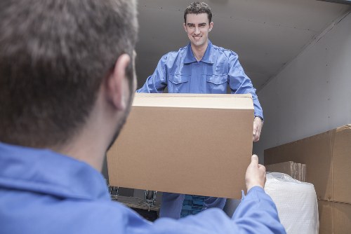 Removal team planning a move in a Belgravia street