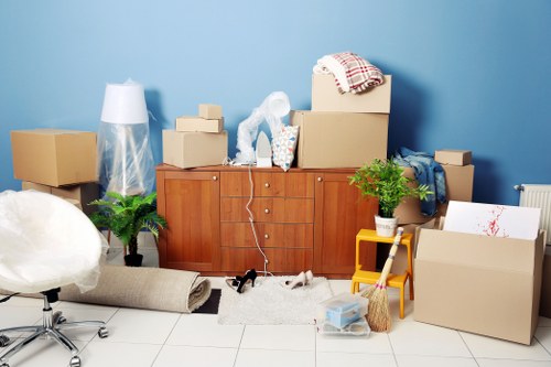 Removal team planning a move in a Belgravia street