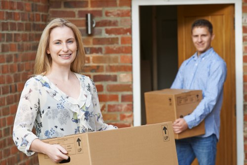 Removal van and moving equipment prepared for a Belgravia relocation
