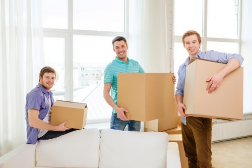 A local office removal team working in a Belgravia street