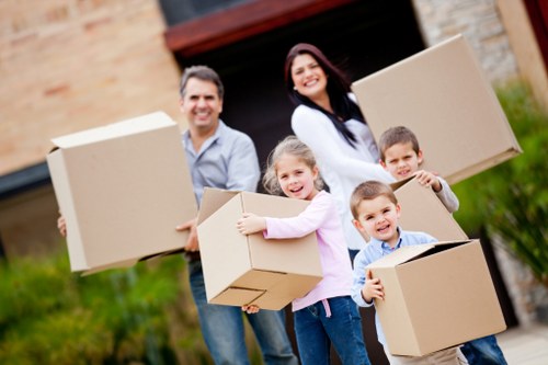 Packed boxes and protective wrapping ready for a central London move
