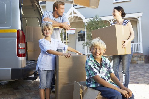 Bulky household furniture ready for pick-up in a central London home