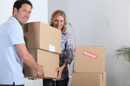 Packaged business items ready for secure commercial transport