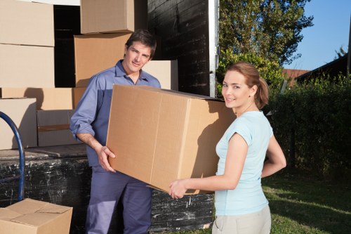 Household items being moved from a Belgravia flat